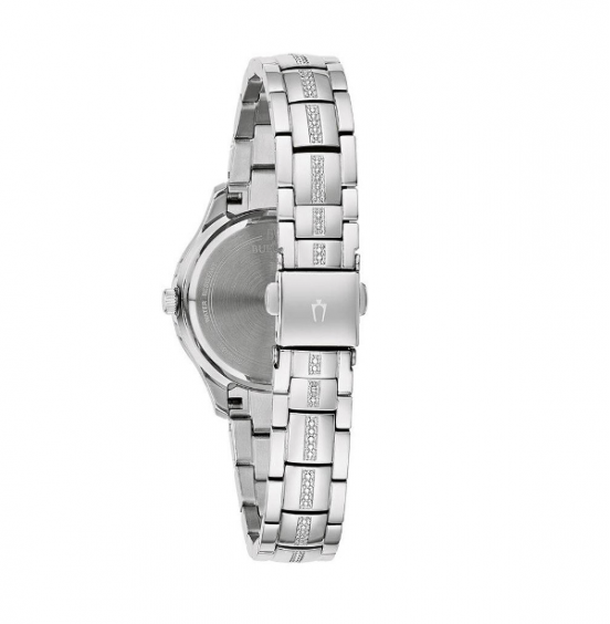 Bulova Stainless Steel Crystal Silver Watch 96L291