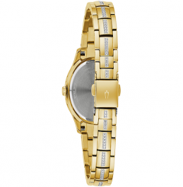 Bulova Stainless Steel Crystal Gold Watch 98L283
