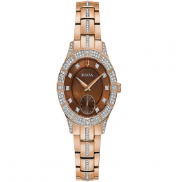 Bulova Stainless Steel Rose Gold Watch 98L284