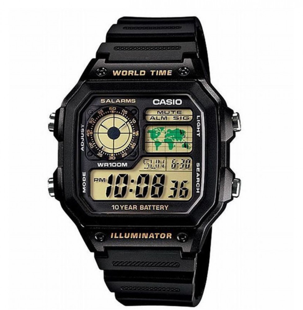 CASIO GLU YOUTH DIGITAL AE1200WH 1B