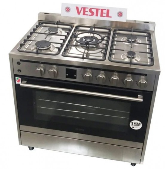 Vestel Gas Cooker Size 90X60 FP96F51X